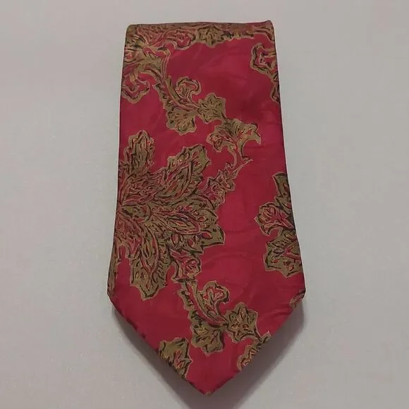 Vintage Valentino Giovanni Paisley Floral 100% Silk Men's Neck Tie Made in USA - Picture 1 of 6